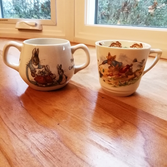 Vintage Bone China Peter Rabbit Cups, Set of Two